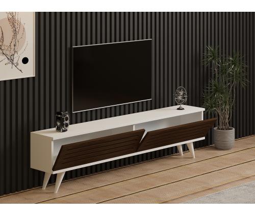 TV laud Hill - Walnut, White