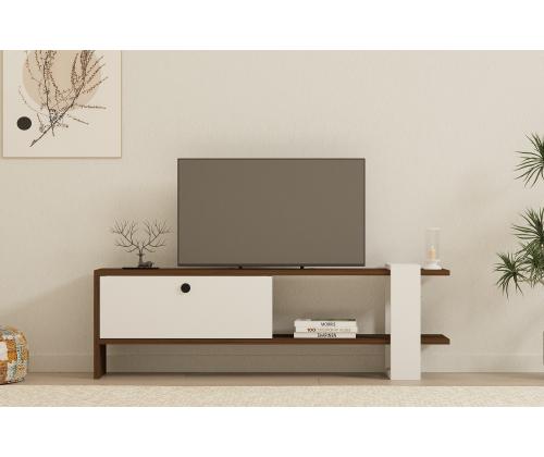 TV laud Gaye - Walnut, White