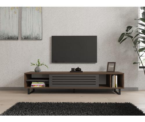 TV laud Eray - Walnut, Anthracite