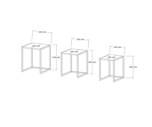 Mööblikomplekt lauad Tali - Black, Anthracite