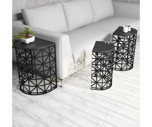 Mööblikomplekt lauad Stil - Black Marble