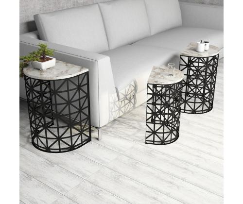 Mööblikomplekt lauad Stil - White Marble