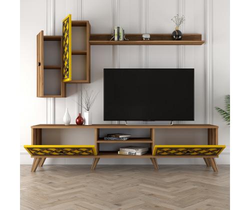 TV laud Class S - Walnut, Yellow