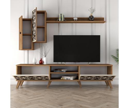 TV laud Class S - Walnut, Cream