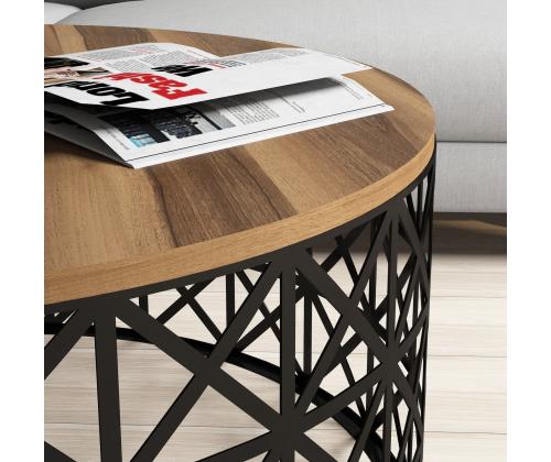 Kohvilaud Selin Metal Ferforje - Walnut