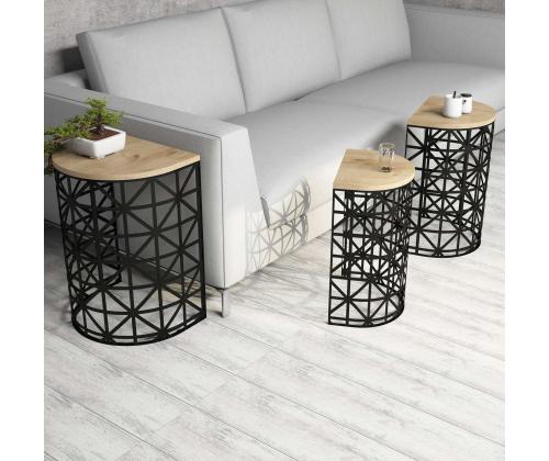 Mööblikomplekt lauad Stil Metal Ferforje - Oak