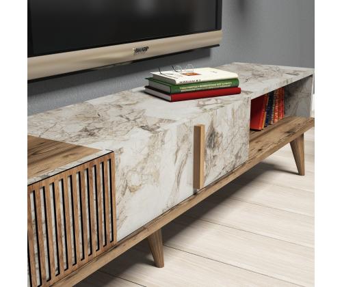 Milan - Walnut, White Marble