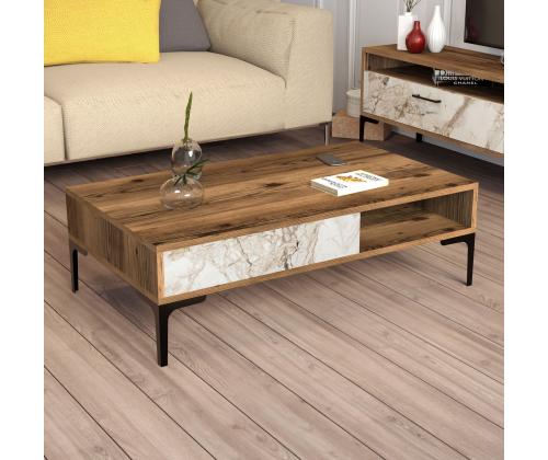 Istanbul - Walnut, White Marble