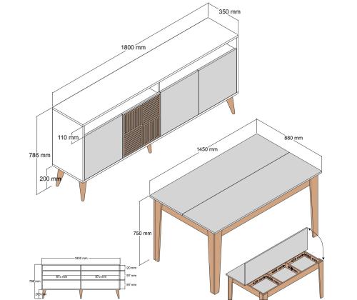 Milan 522 - Walnut, White