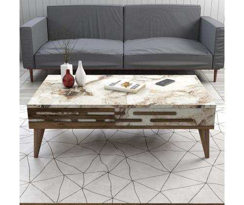 Valensiya 140 - Walnut, White, Marble