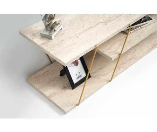TV laud Canaz - Gold, Travertine