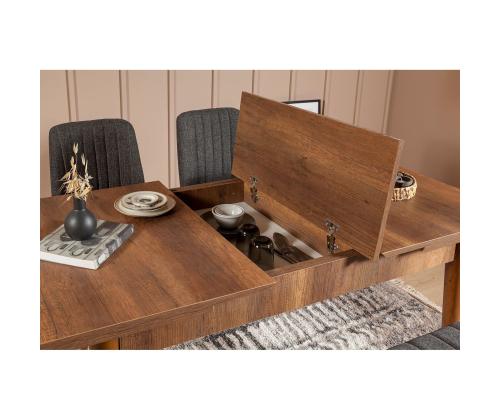 Mööblikomplekt toolid Vina 1053 - Anthracite, Walnut
