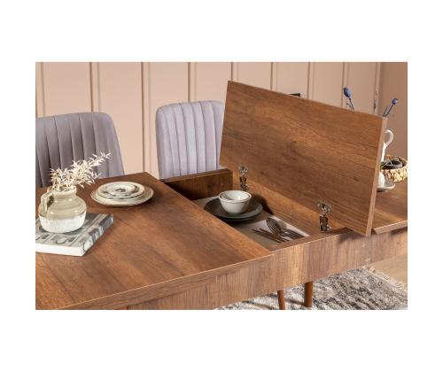 Mööblikomplekt toolid Vina Walnut Soho Grey