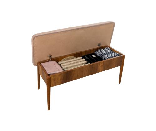 Vina Bench Walnut, Stone