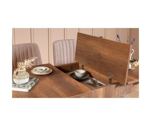 Mööblikomplekt toolid Vina 0900 - 3 - Walnut, Stone