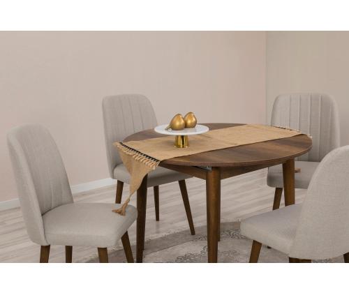 Mööblikomplekt toolid Vina 1005 - Walnut, Cream