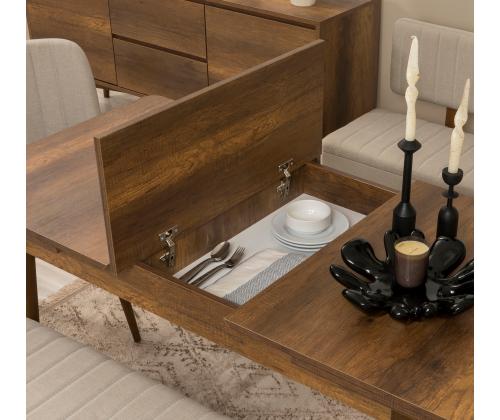 Mööblikomplekt toolid Vina - Walnut, Cream