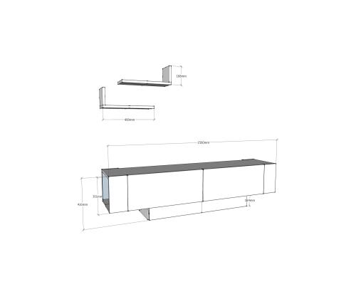 TV laud Matera - Walnut, White