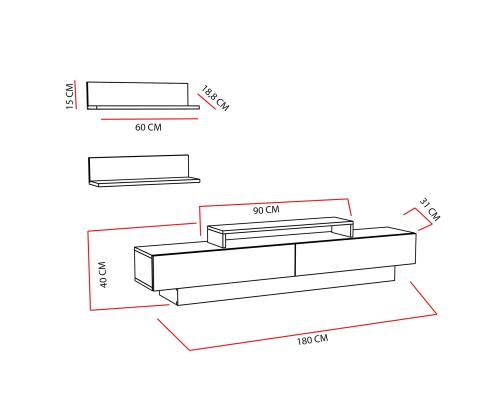 TV laud Lucca TV - White, White