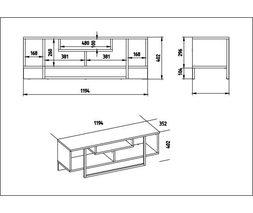 TV laud Asal (120) - Walnut, Black