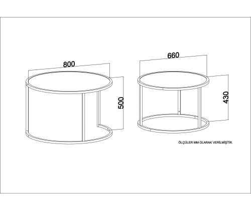 Mööblikomplekt lauad Tambur - Oak