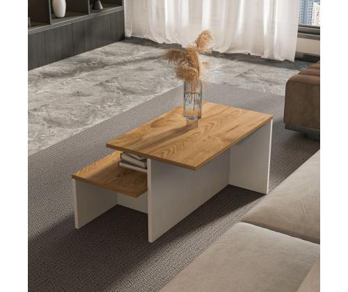 Mööblikomplekt lauad Twins - Oak, White