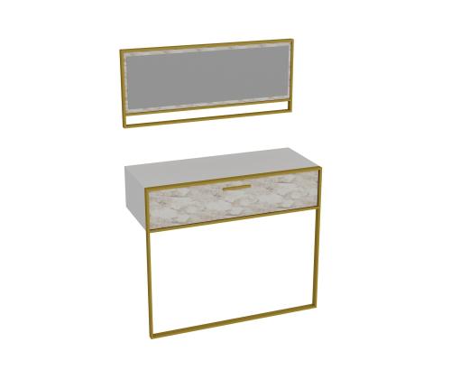 Polka Aynalı - White