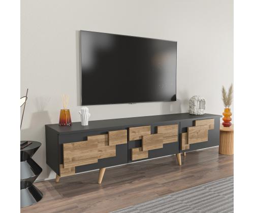 TV laud 3 D - Anthracite, Walnut