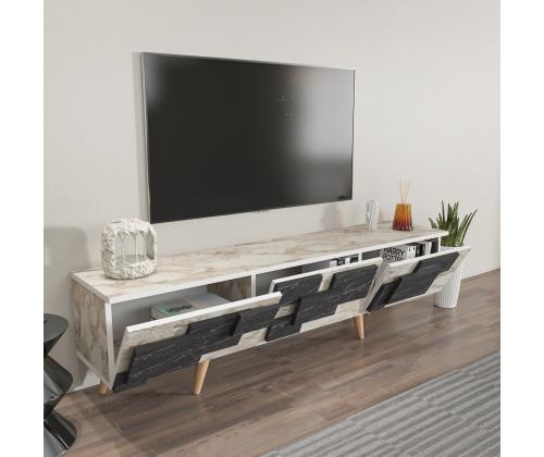 TV laud 3 D - White, Marble