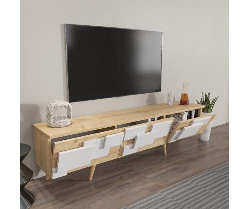 TV laud 3 D - Oak, White