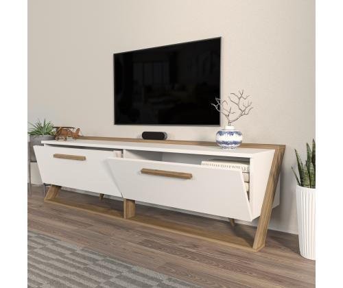 TV laud Astrid - White, Walnut