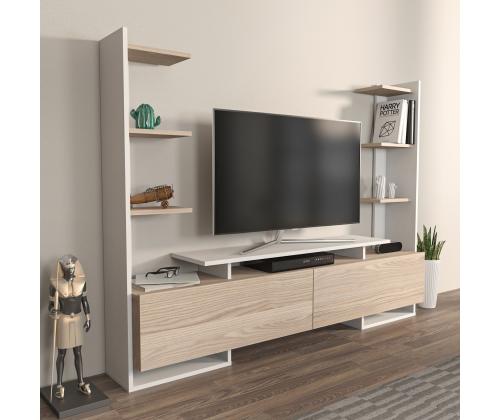 TV laud Ava - White, Oak