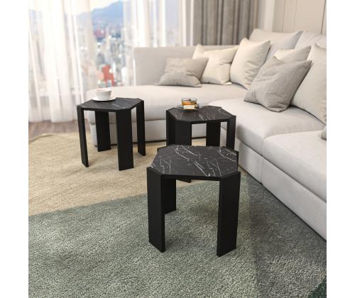 Kohvilaud Lori - Black, Marble
