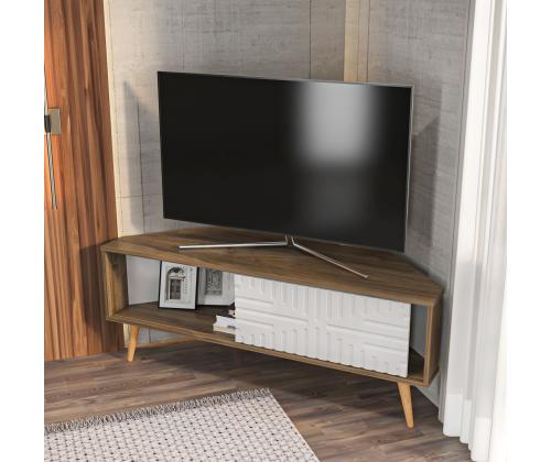TV laud Mora - Walnut, White