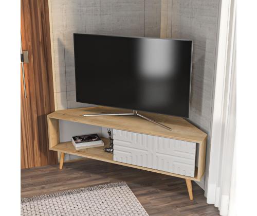 TV laud Mora - Sapphire Oak, White