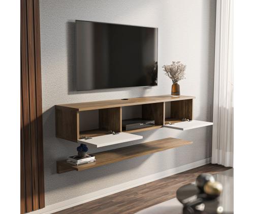 TV laud Elia - Walnut, White