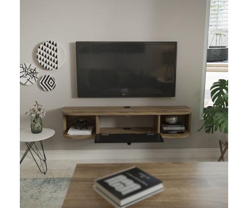 TV laud Ibarra - Black, Oud Oak