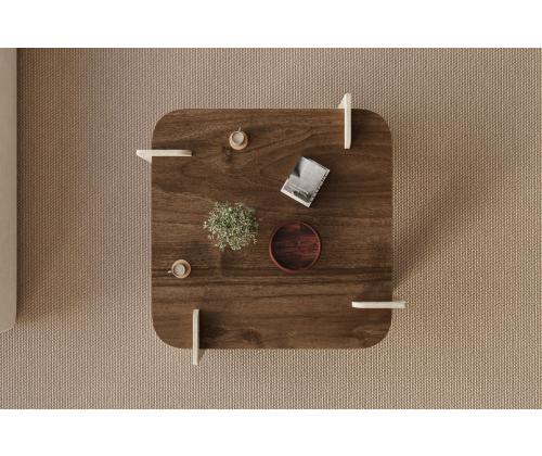 Kohvilaud Afrolli - Walnut, Travertine