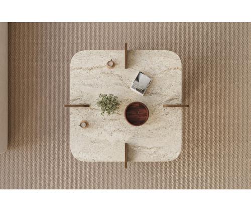 Kohvilaud Poalla - Travertine, Walnut
