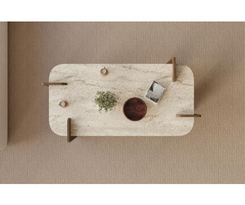 Kohvilaud Leapiri - Travertine, Walnut
