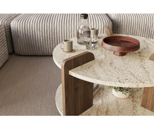 Kohvilaud Oalla - Travertine, Walnut