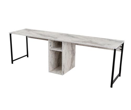 Twin Study Desk - Freesia Marble, Black