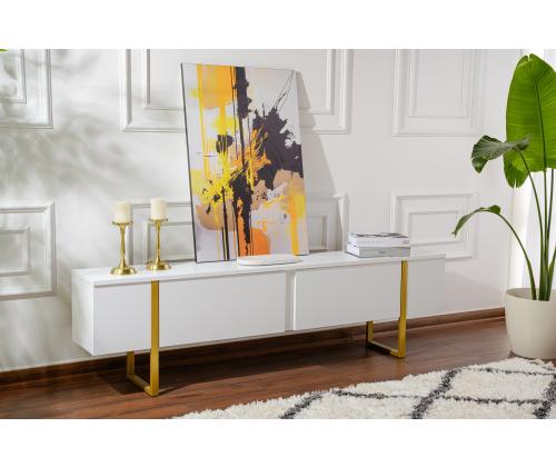TV laud Serenity - White, Gold