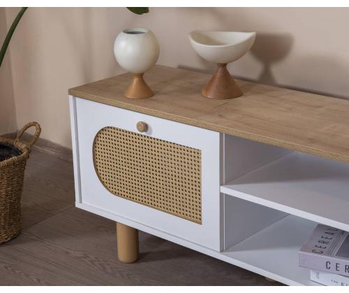 TV laud Bohem - White, Oak