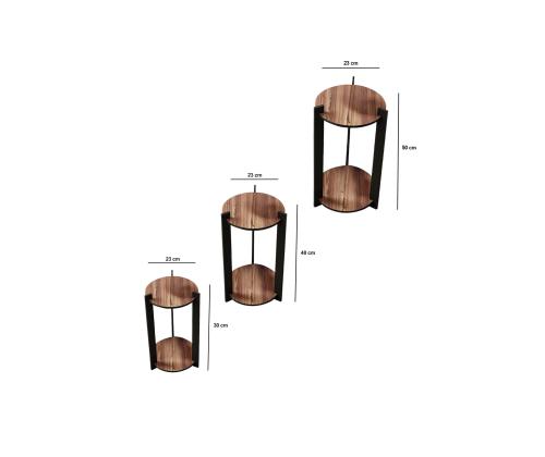 Flower Desk Round - Walnut