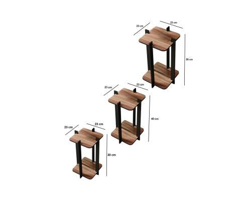 Flower Desk Square - Walnut