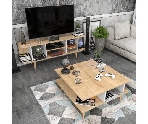 Kohvilaud Akya - Oak, White