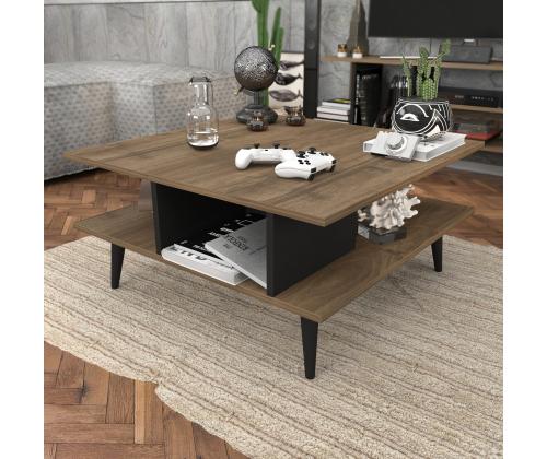 Kohvilaud Akya - Walnut, Black