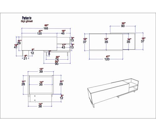 TV laud Parion - White
