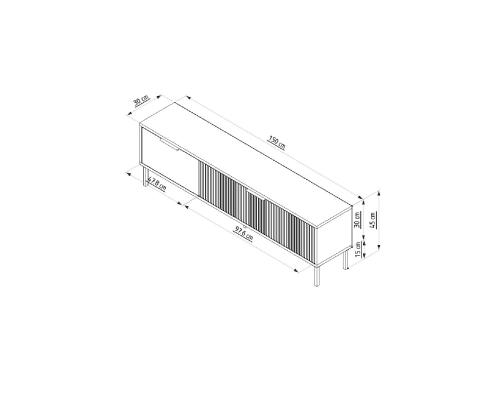 TV laud Noah - White, Walnut